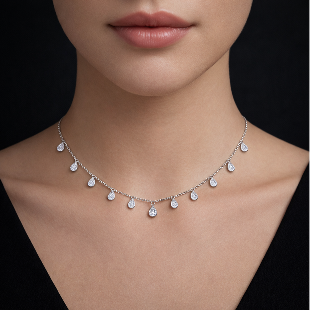 Teardrop Dangling Pendant Necklace