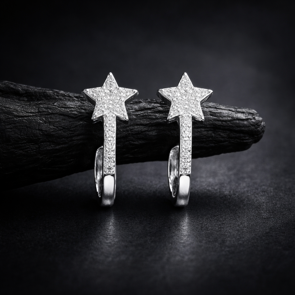 Elegant Star Hoop Earrings