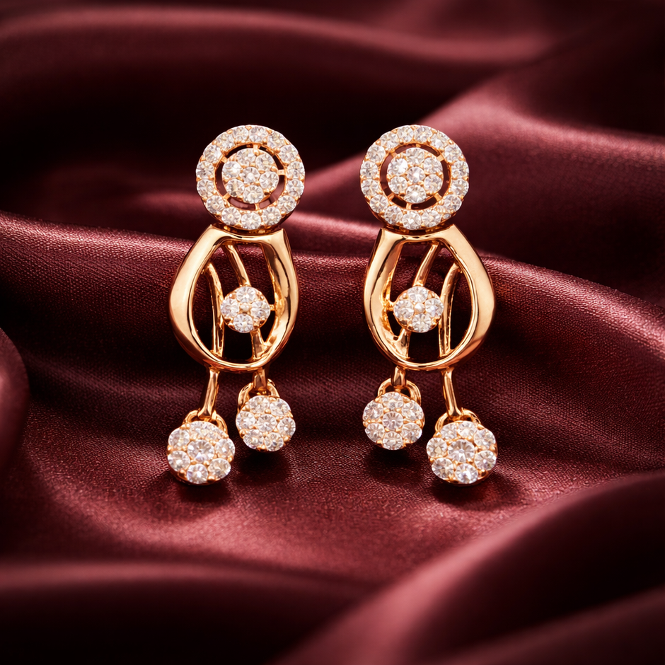 Elegant Rose Gold Drop Earrings