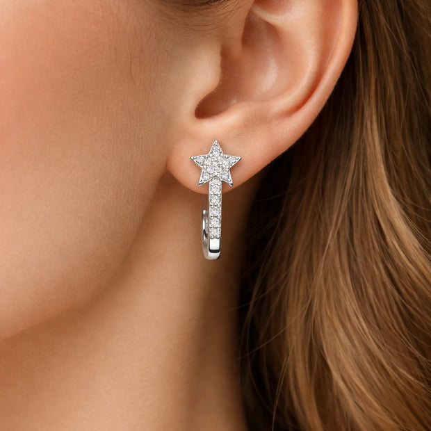 Elegant Star Hoop Earrings
