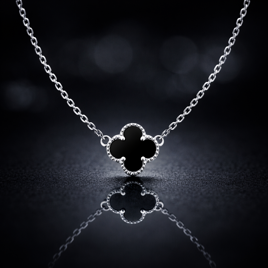 Black Clover Pendant Necklace