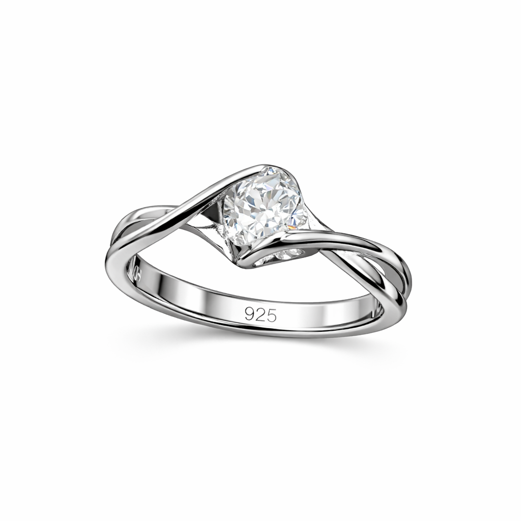 Adjustable Twisted Solitaire Ring