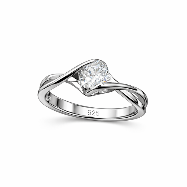 Adjustable Twisted Solitaire Ring