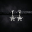 Stylish Silver Star Drop Earrings