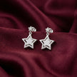 Stylish Silver Star Drop Earrings