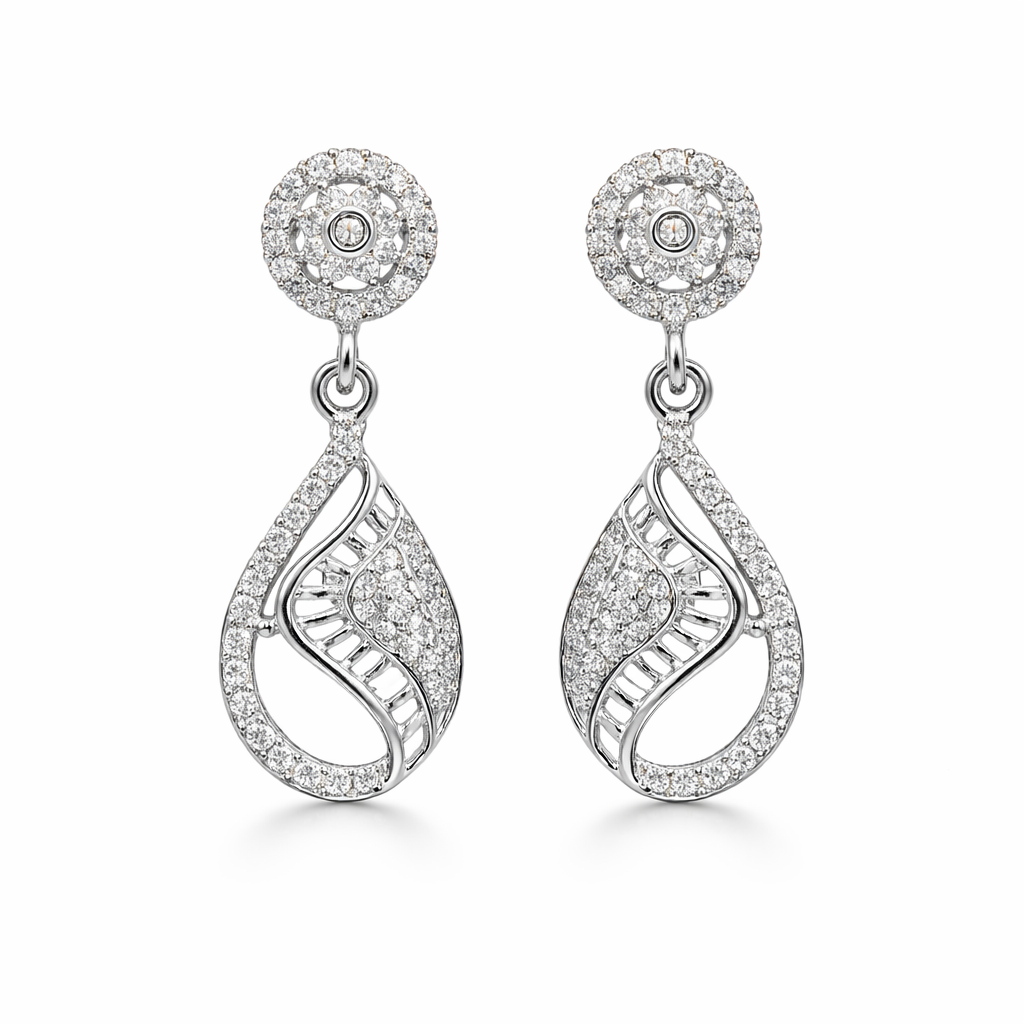Elegant Teardrop Diamond Style Earrings