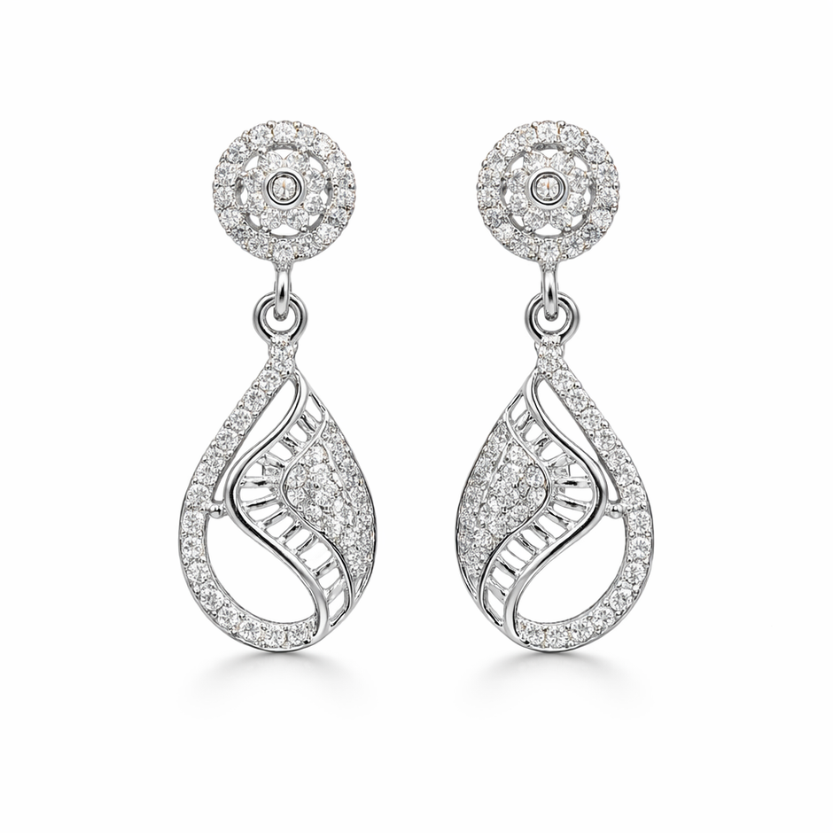 Elegant Teardrop Diamond Style Earrings
