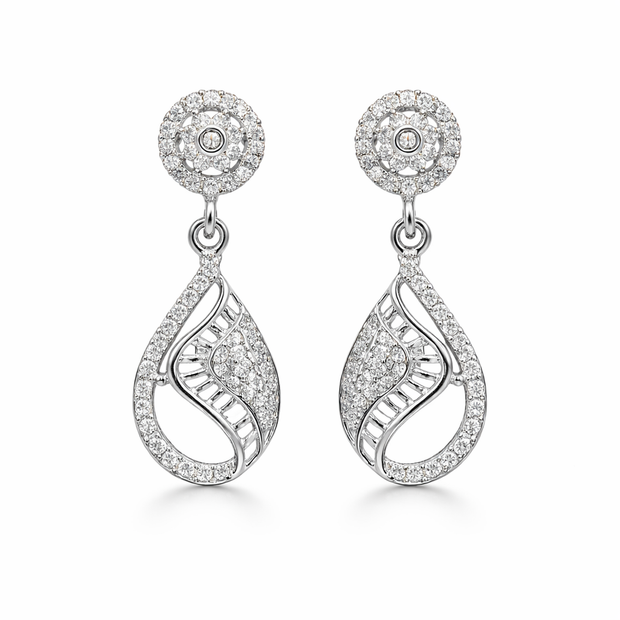 Elegant Teardrop Diamond Style Earrings