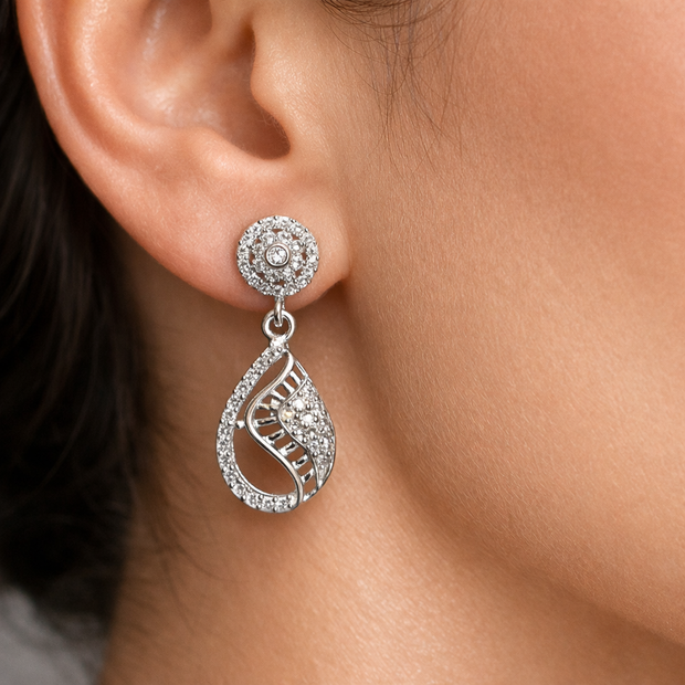 Elegant Teardrop Diamond Style Earrings