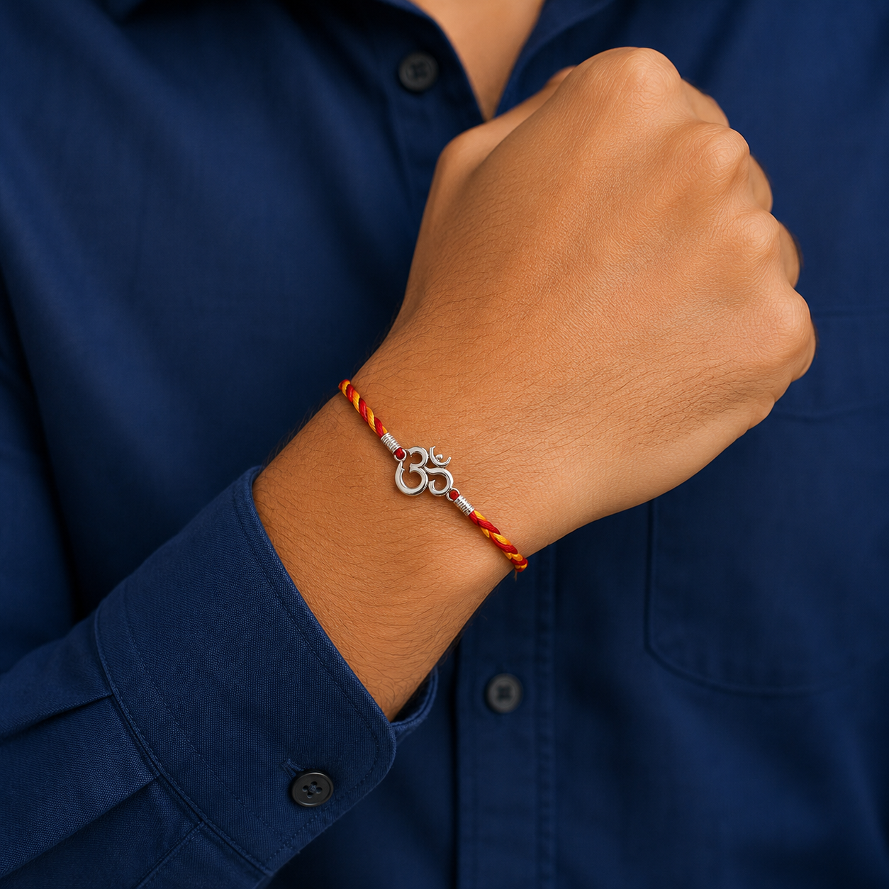 Sacred Om Silver Rakhi