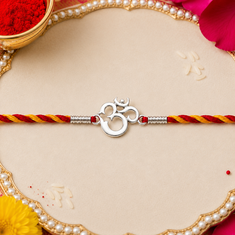 Sacred Om Silver Rakhi