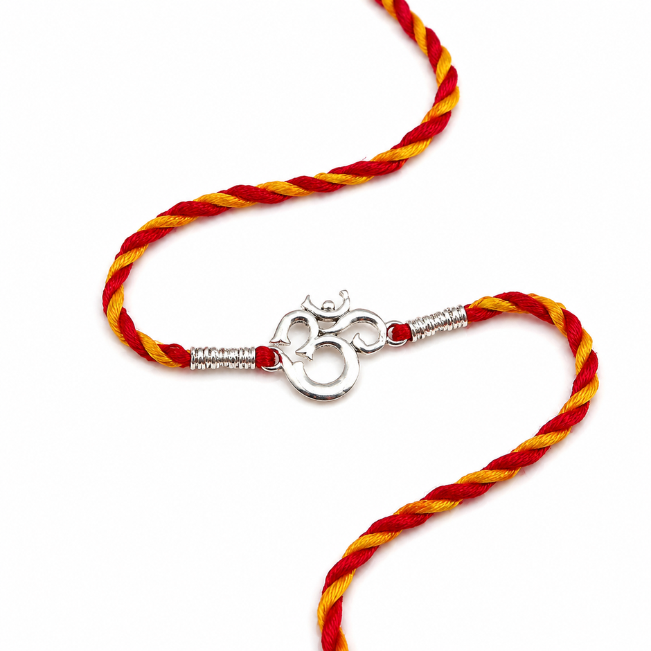 Sacred Om Silver Rakhi