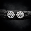 Elegant Floral Stone Stud Earrings