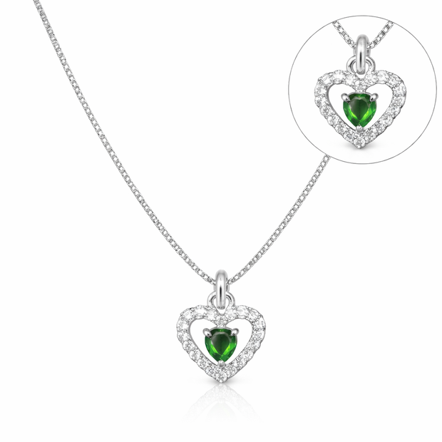 Green Heart Pendant Necklace