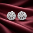 Elegant Floral Stone Stud Earrings