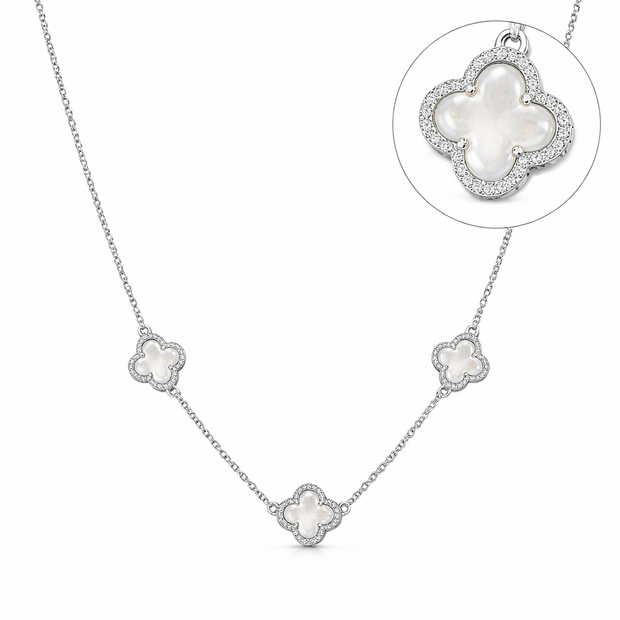 White Clover Station Pendant Necklace