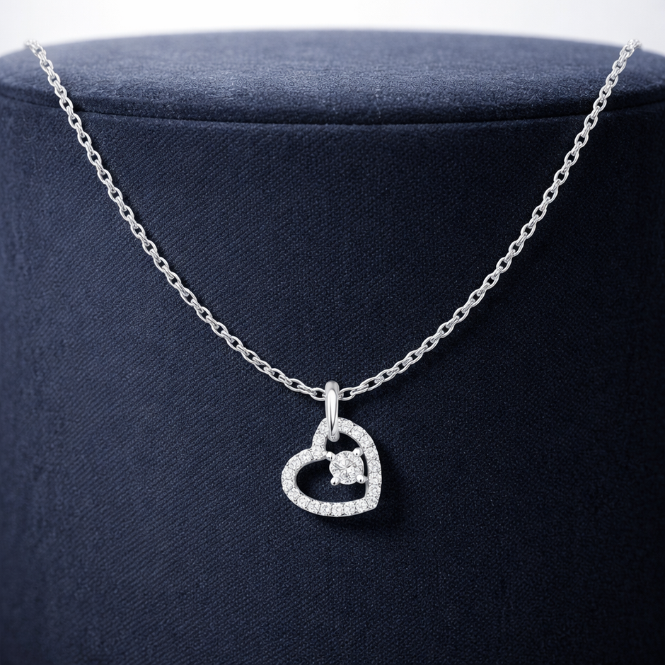 Open Heart Pendant Necklace