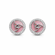 Elegant Pink Round Stud Earrings