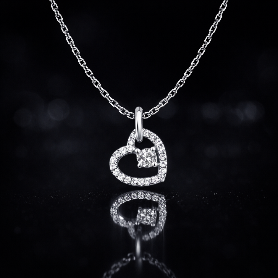 Open Heart Pendant Necklace
