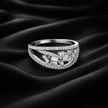 Criss Cross Multi Stone Designer Ring