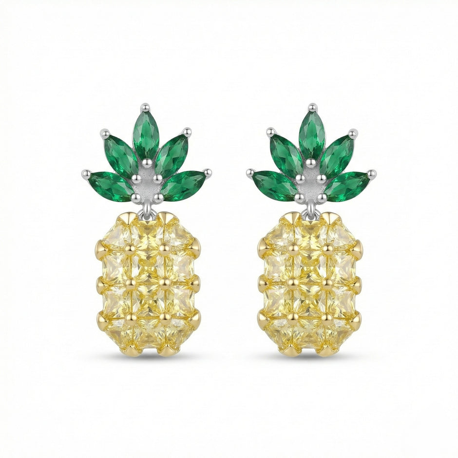 Trendy Pineapple Style Stone Earrings