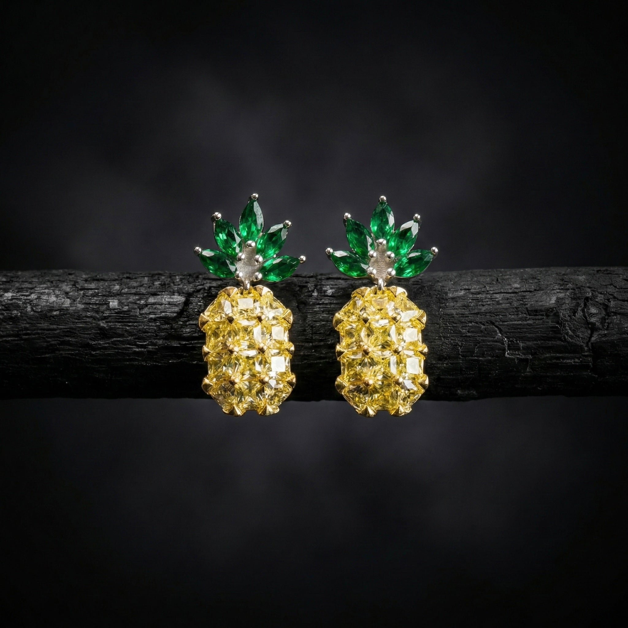 Trendy Pineapple Style Stone Earrings