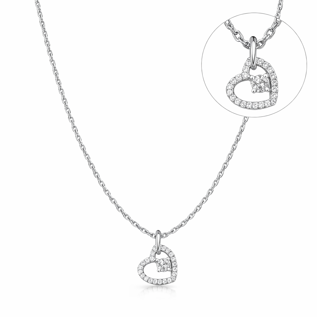 Open Heart Pendant Necklace