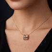 Rose Gold Roman Numeral Barrel Pendant Necklace