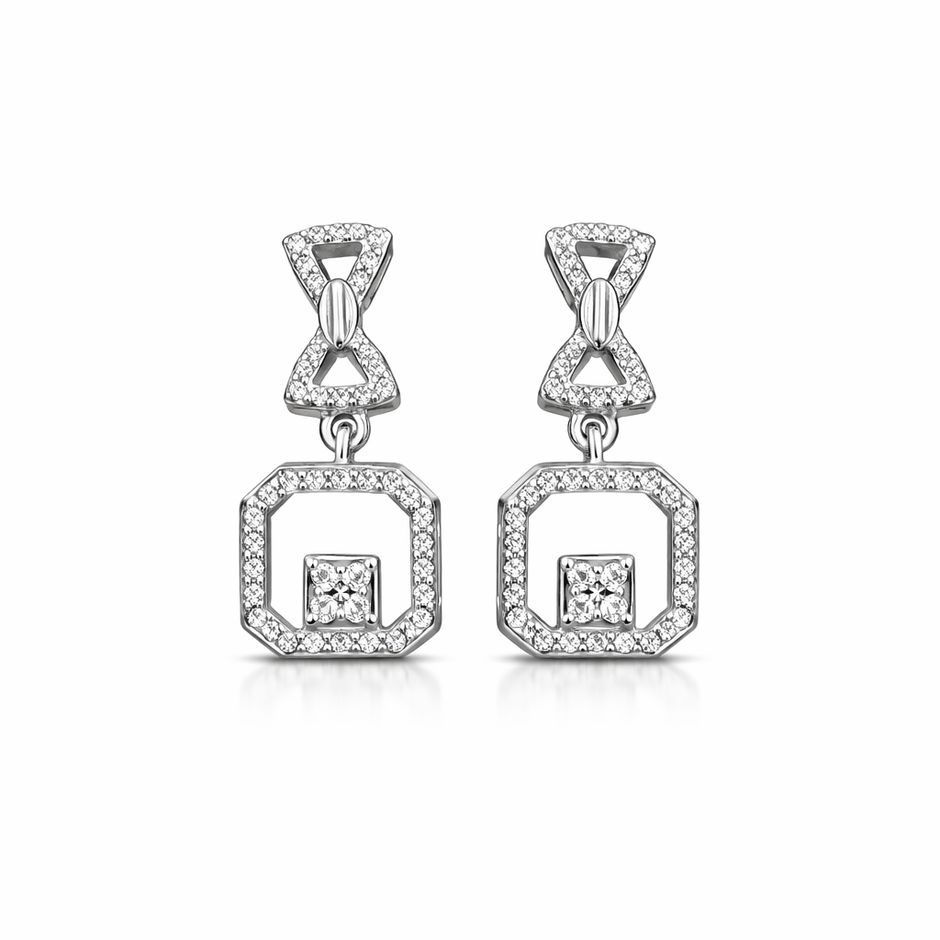 Stylish Geometric Stone Drop Earrings