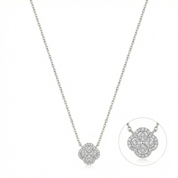 Floral Clover Pendant Necklace