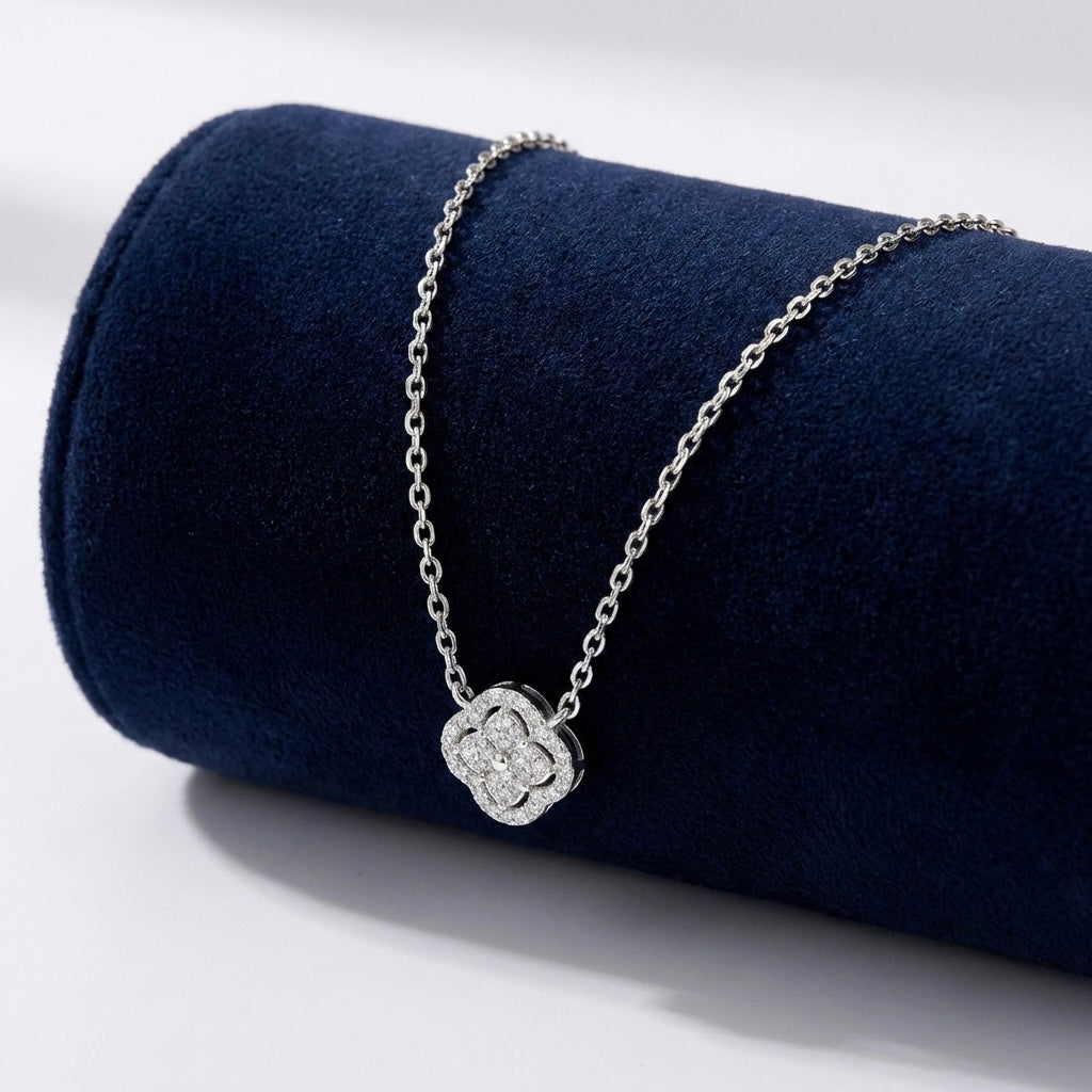Floral Clover Pendant Necklace
