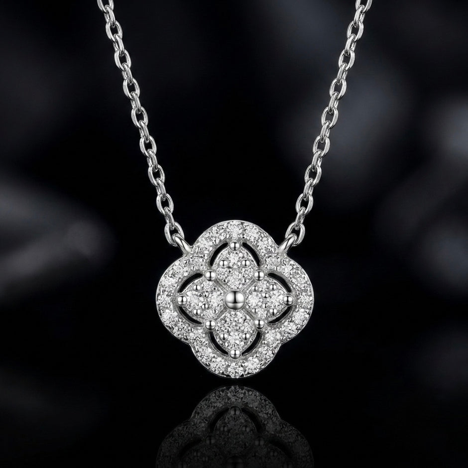 Floral Clover Pendant Necklace
