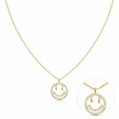Gold Plated Smiley Face Pendant Necklace