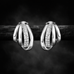 Elegant Twisted Hoop Stone Earrings