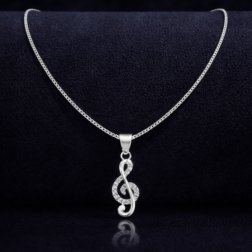 Treble Clef Pendant Necklace