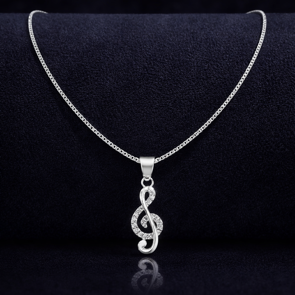 Treble Clef Pendant Necklace