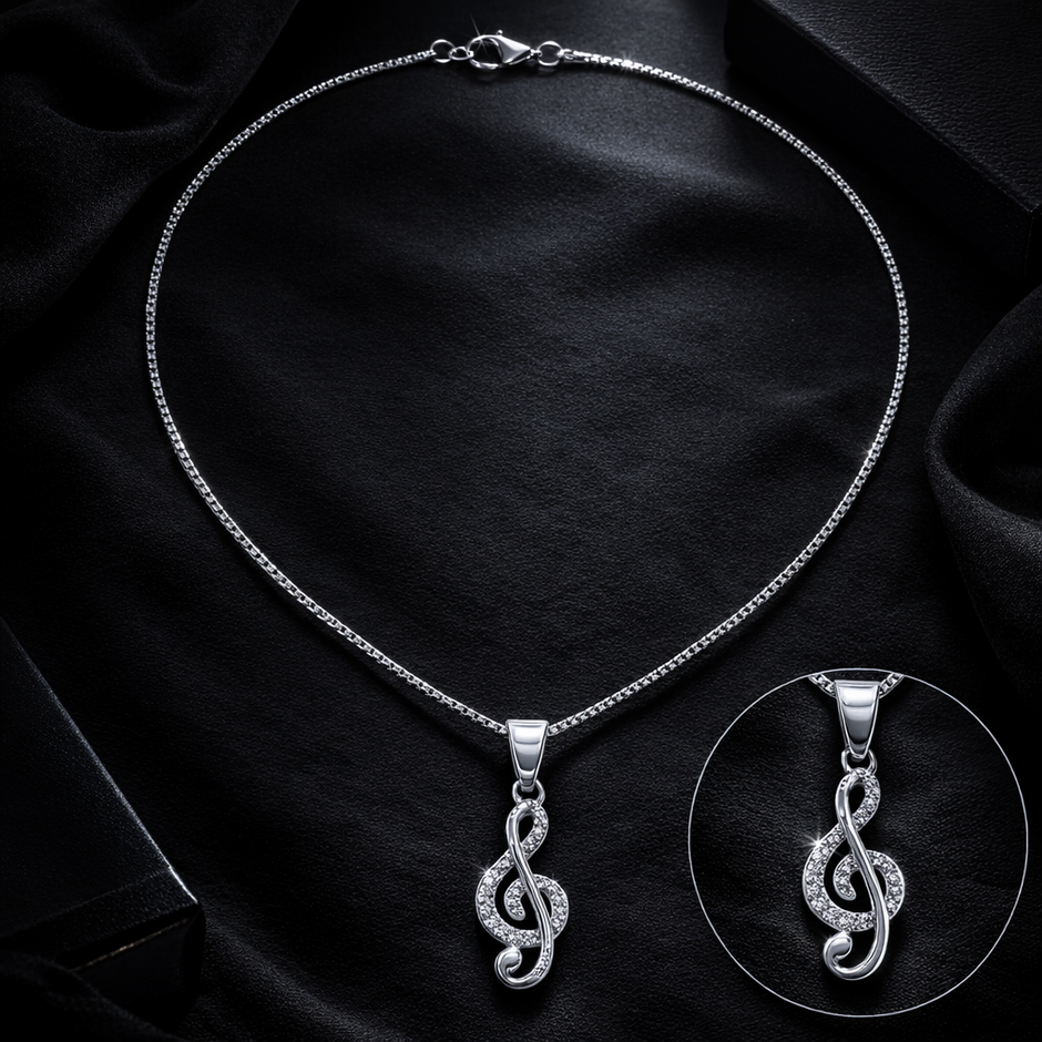 Treble Clef Pendant Necklace