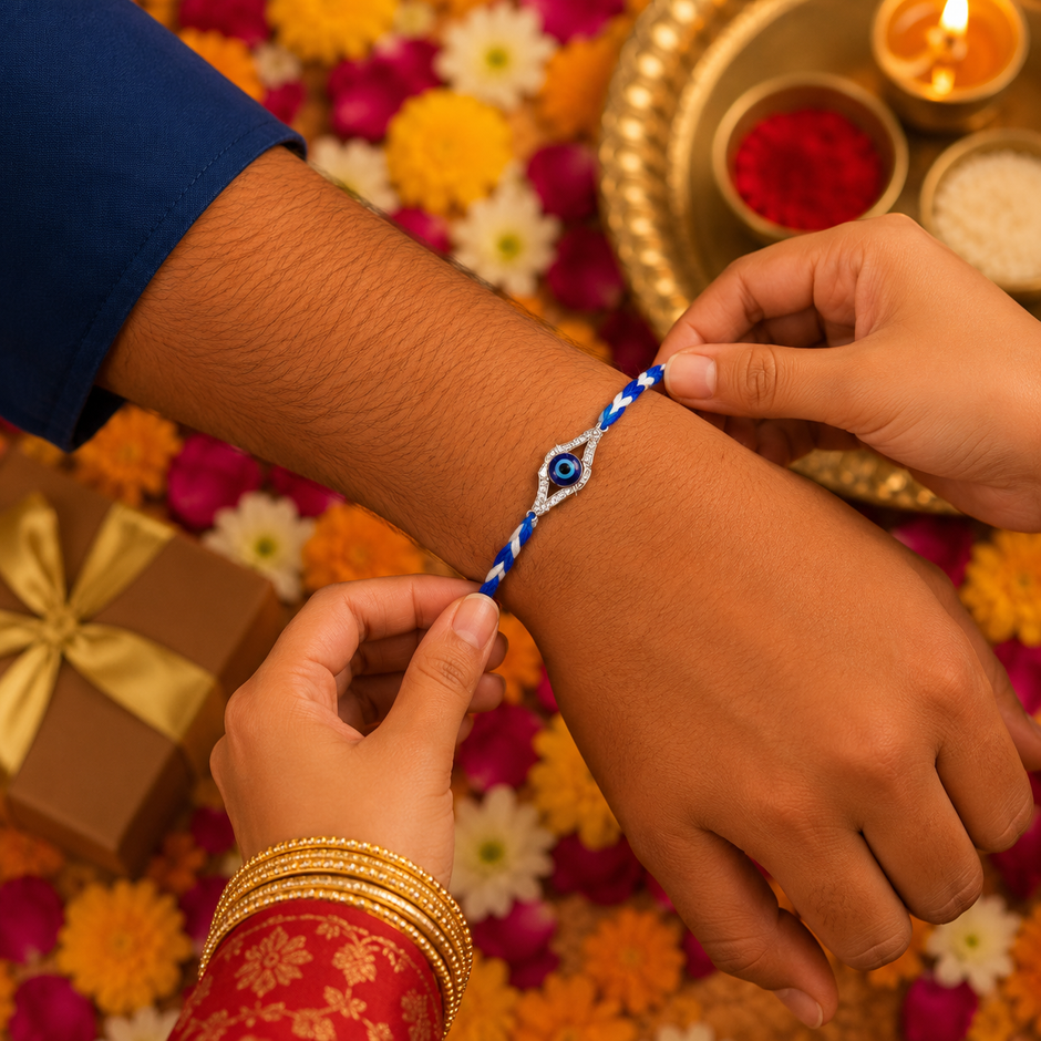 Eye Evil Silver Rakhi