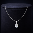 Teardrop Solitaire Style Pendant Necklace