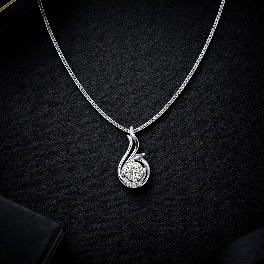 Flame Swirl Pendant Necklace