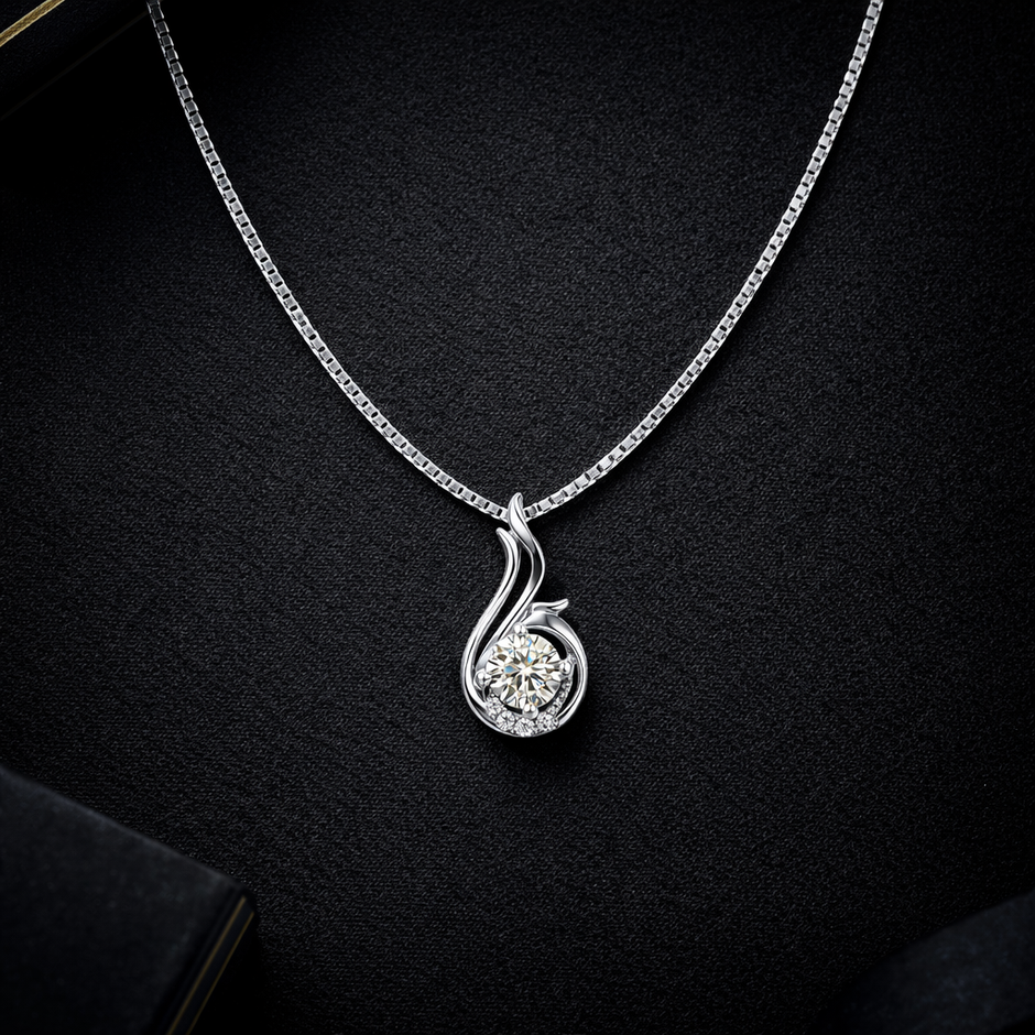 Flame Swirl Pendant Necklace