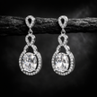 Elegant Oval Drop Stone Earrings