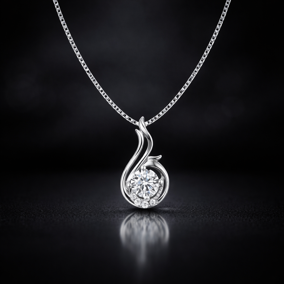 Flame Swirl Pendant Necklace
