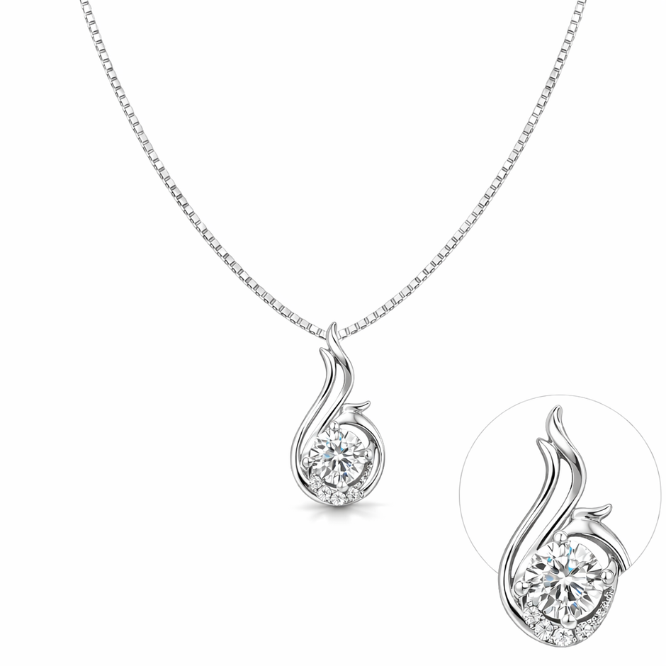 Flame Swirl Pendant Necklace