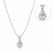 Teardrop Solitaire Style Pendant Necklace
