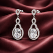 Elegant Oval Drop Stone Earrings