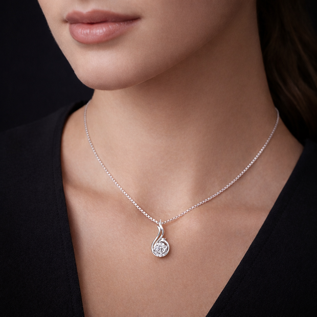 Flame Swirl Pendant Necklace