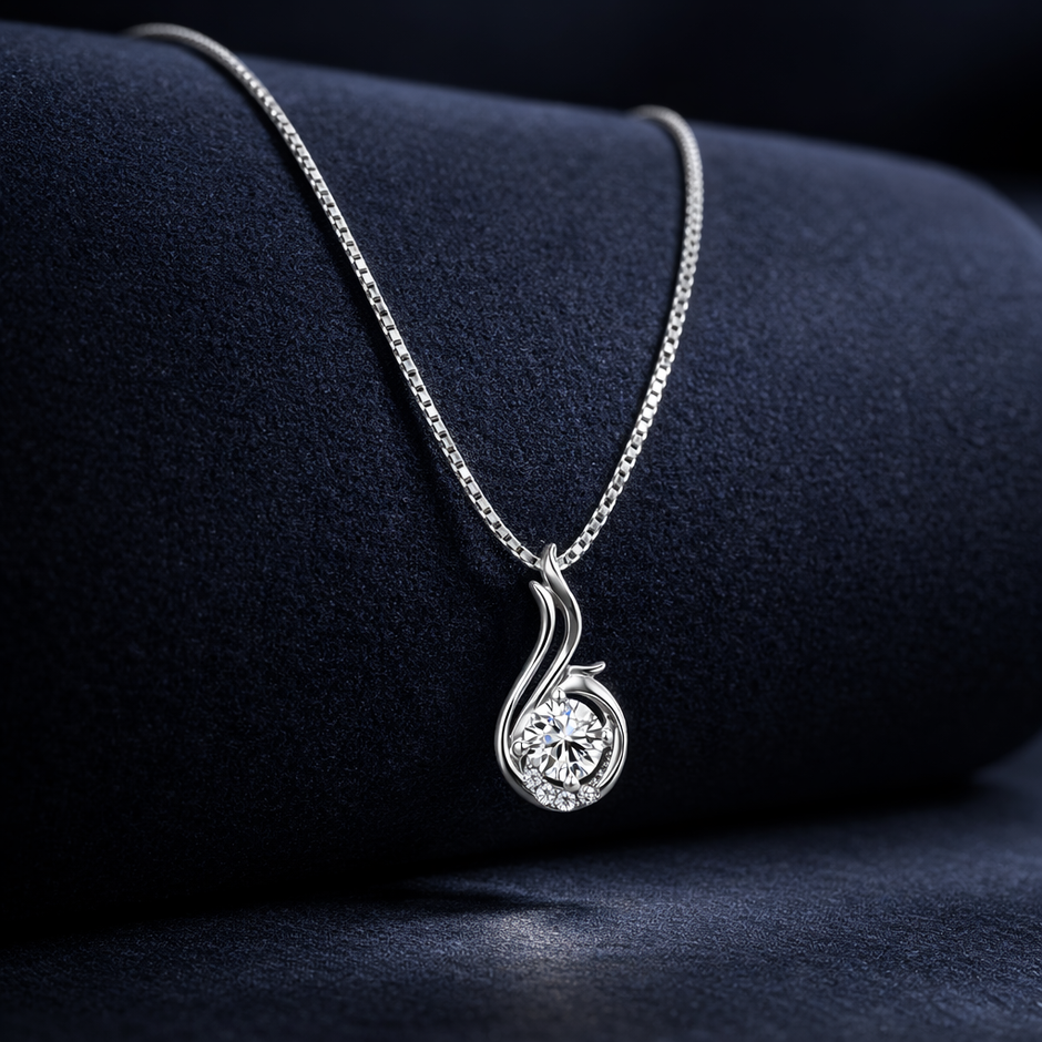 Flame Swirl Pendant Necklace