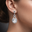 Elegant Oval Drop Stone Earrings