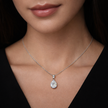 Teardrop Solitaire Style Pendant Necklace